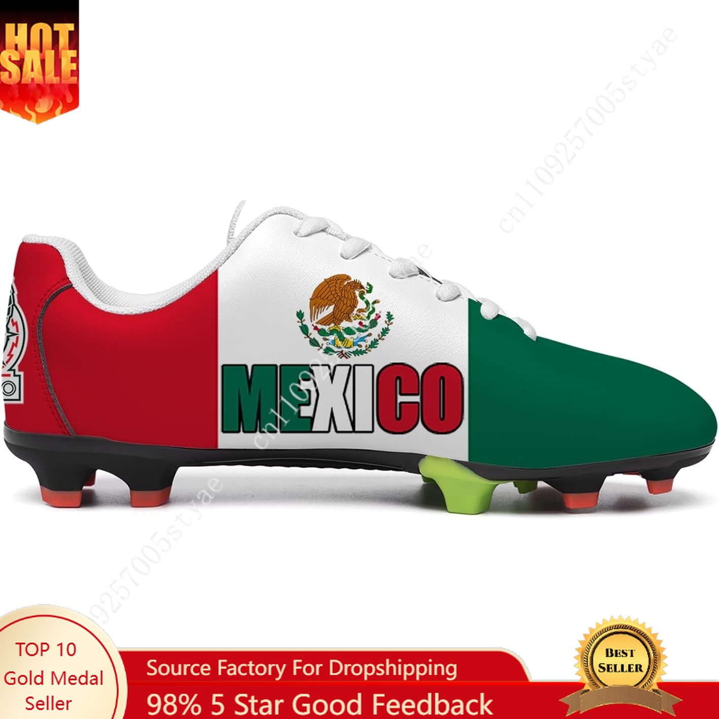 Sneaker Career - Mexiko-Flagge Mexikanische Fußballschuhe Herren Damen Fußballschuh