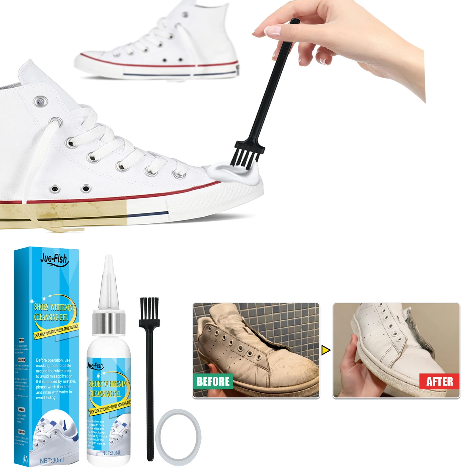Sneaker Care Kit - Weiße Schuhe Reinigung Gel Fleck Schmutz