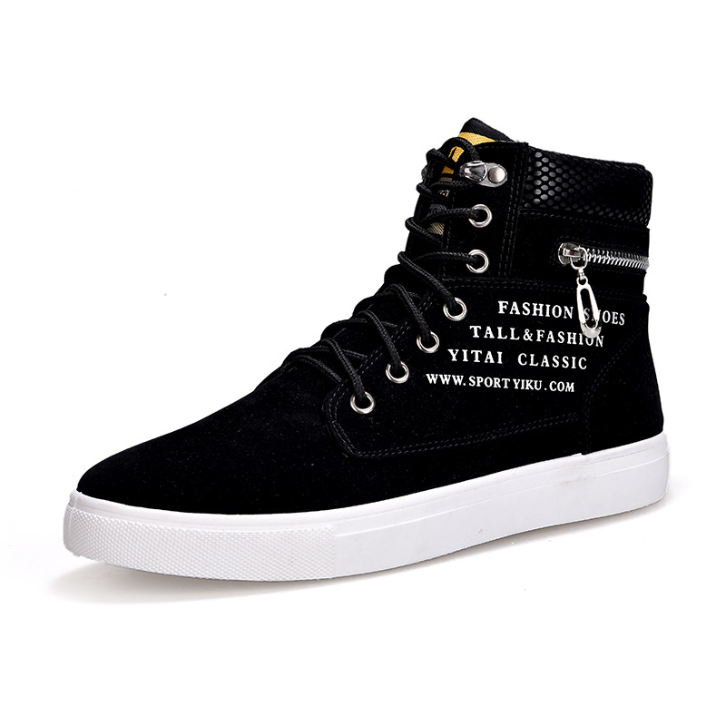 Sneaker Career - Schwarze High-Top-Sneaker für Herren zum Schnüren,